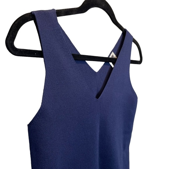 Anne Klein Suit Separates Double V-Neck Sleeveless Top in Navy Eclipse XS New - Picture 5 of 9